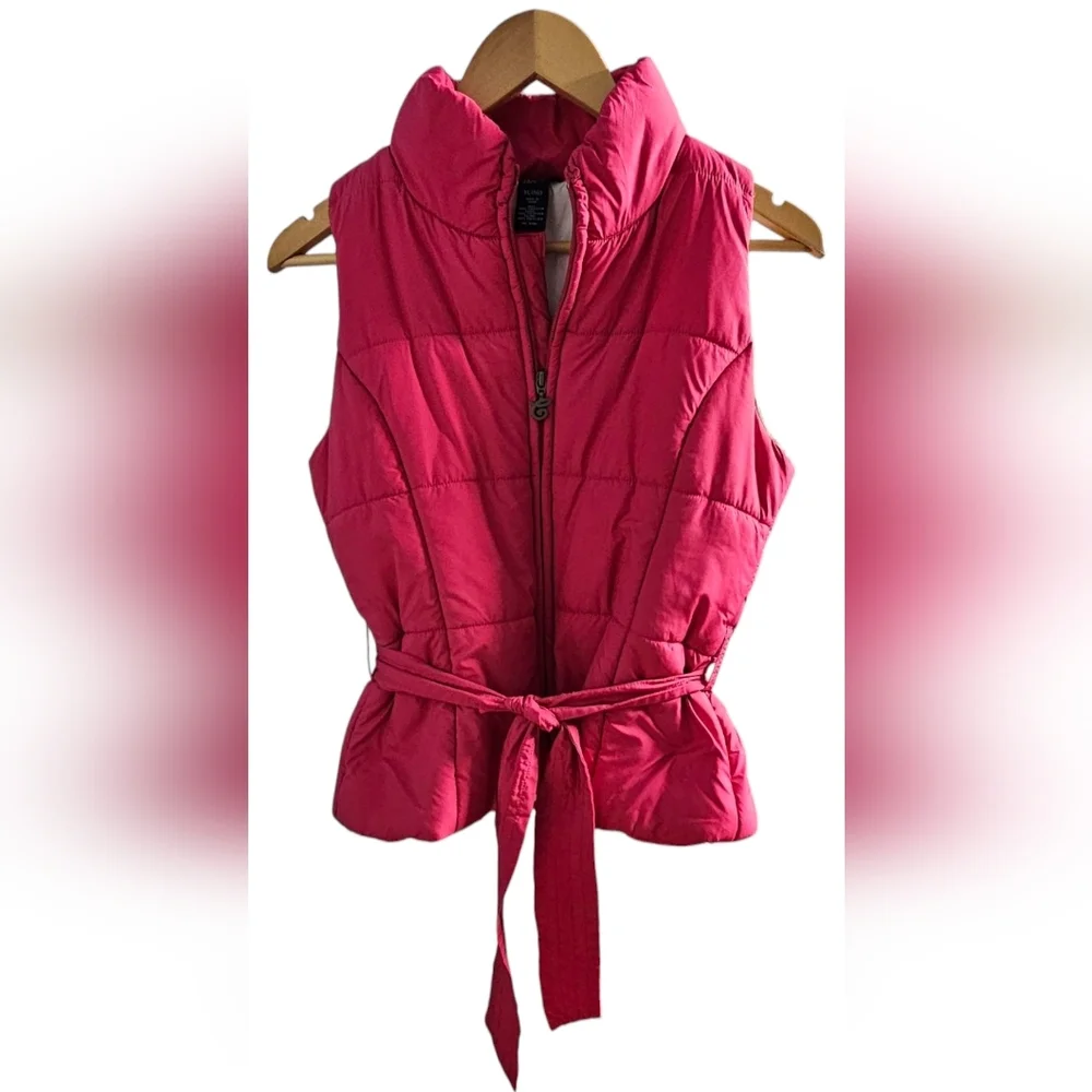 Chaps - Girls Pink Puffer Vest Belt Included​